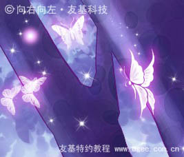 PS将鼠绘出唯美的蝴蝶公主插画