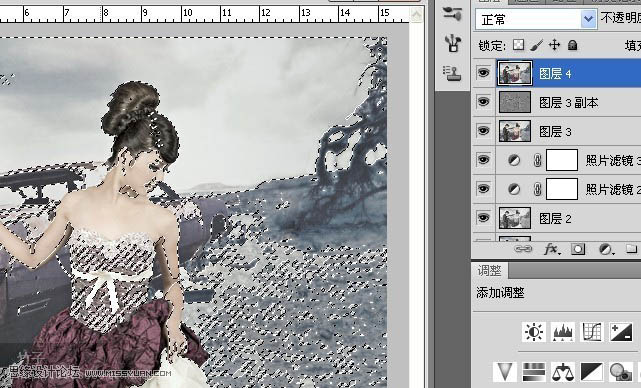 Photoshop将外景婚片调制出清晰有韵味的古典中性色