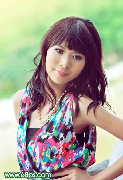 Photoshop将给背光图片美女制作加上甜美的粉红色