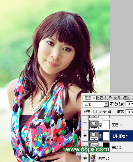 Photoshop将给背光图片美女制作加上甜美的粉红色