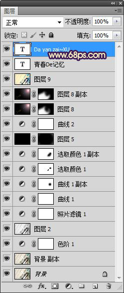 Photoshop制作漂亮的蓝黄色非主流人物图片