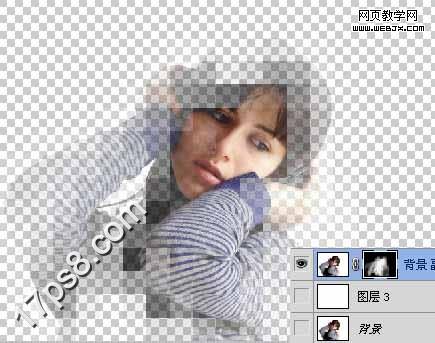 Photoshop将给女孩图片添加透明马赛克边框实例教程