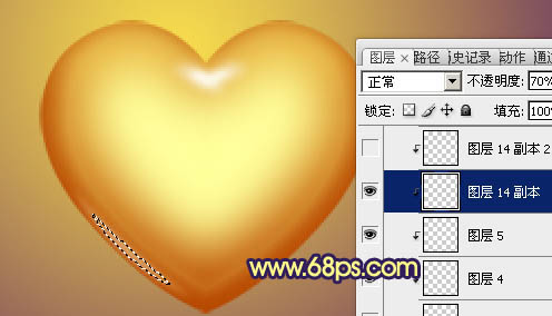 photoshop将利用水晶心形制作成漂亮的橙黄色花朵效果