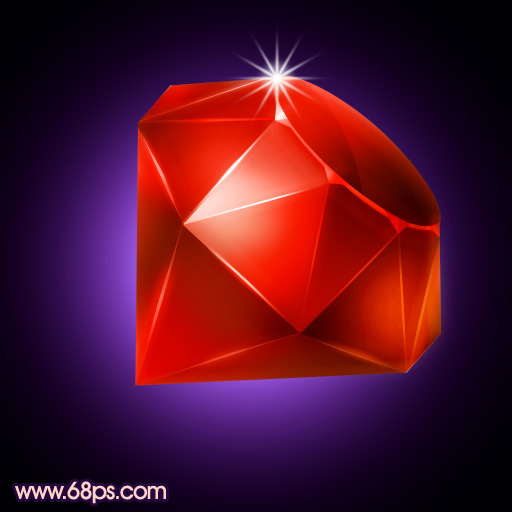 Photoshop打造一颗漂亮的红色钻石”
