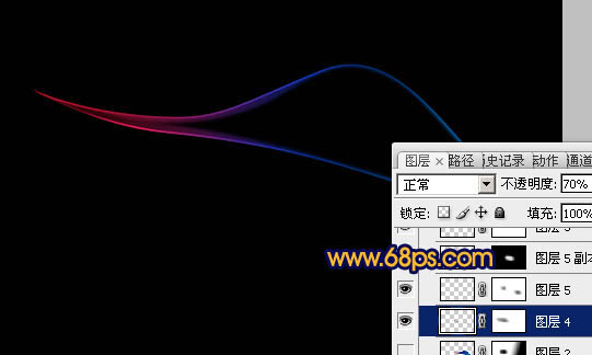 Photoshop将制作出非常柔细如轻般烟的彩色光束