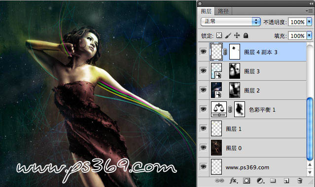 PS将合成绚丽的潮流美女彩色插画