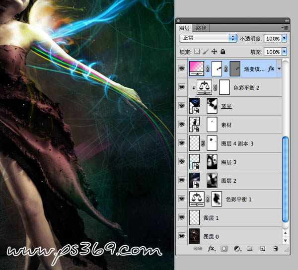 PS将合成绚丽的潮流美女彩色插画