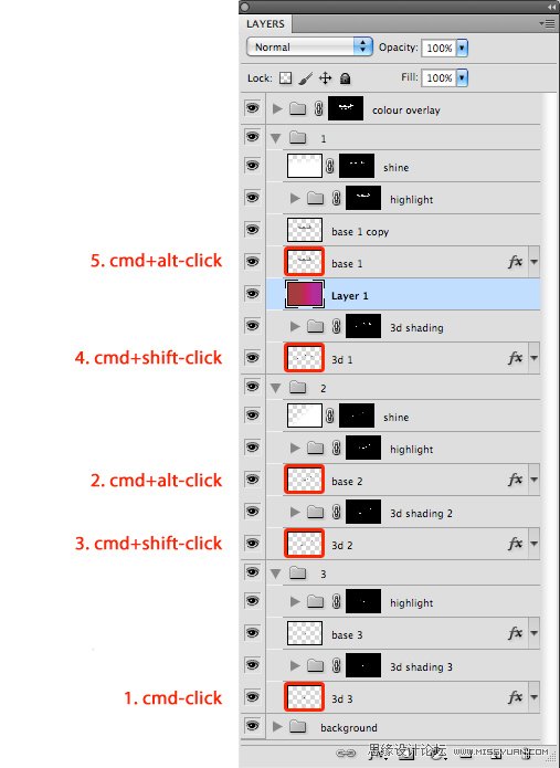 AI与PS结合制作出漂亮的彩色连写立体字效果