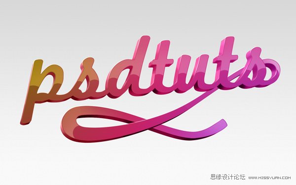 AI与PS结合制作出漂亮的彩色连写立体字效果