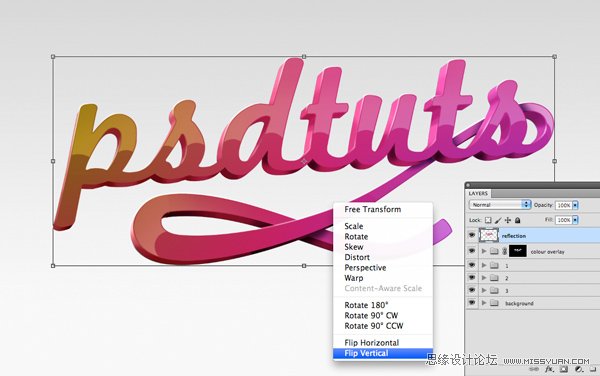 AI与PS结合制作出漂亮的彩色连写立体字效果