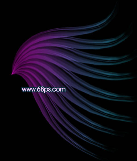 Photoshop将打造出非常奇幻的淡紫色光丝翅膀效果