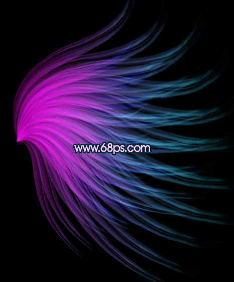 Photoshop将打造出非常奇幻的淡紫色光丝翅膀效果