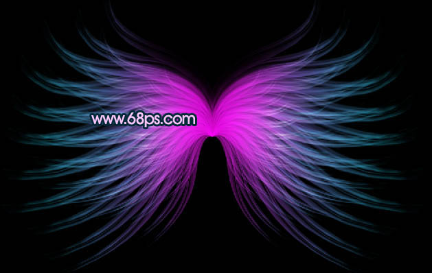 Photoshop将打造出非常奇幻的淡紫色光丝翅膀效果