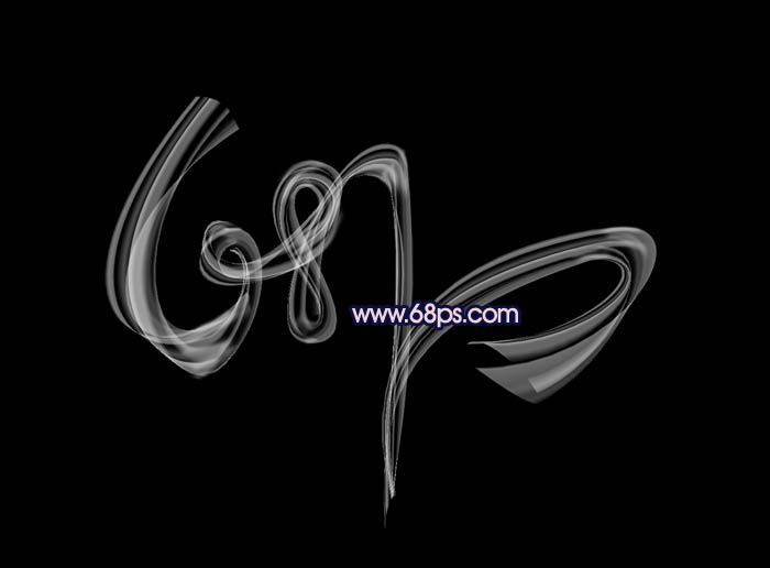 Photoshop将制作出彩色轻烟般的漂亮光束连写字效果