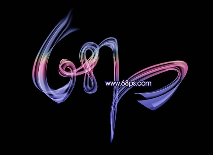 Photoshop将制作出彩色轻烟般的漂亮光束连写字效果