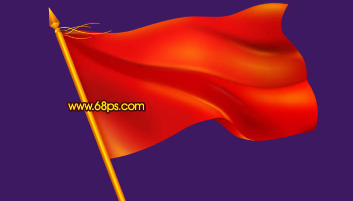Photoshop打造迎风飘扬的红色党旗