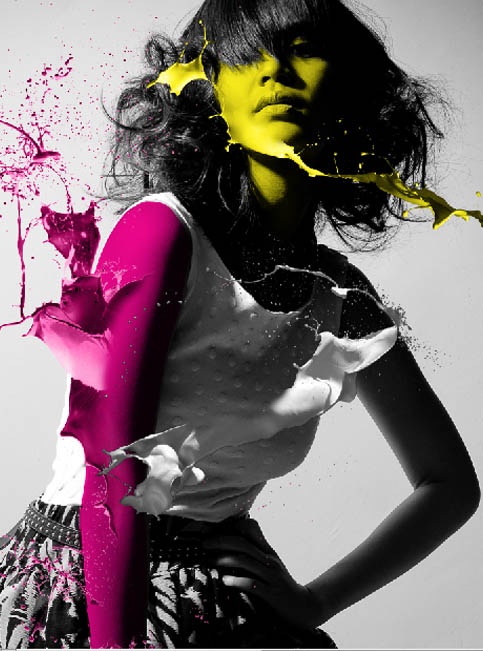 Photoshop制作动感喷溅人物海报