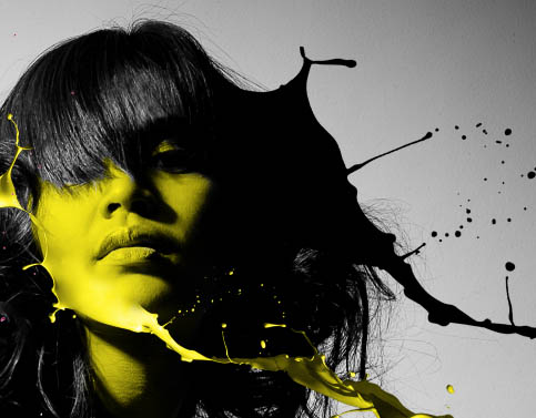 Photoshop制作动感喷溅人物海报