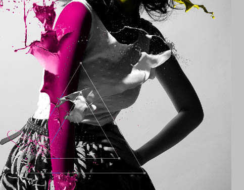 Photoshop制作动感喷溅人物海报