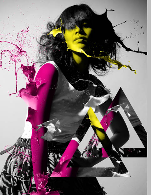 Photoshop制作动感喷溅人物海报