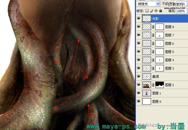 Photoshop合成吓人的树妖制作教程