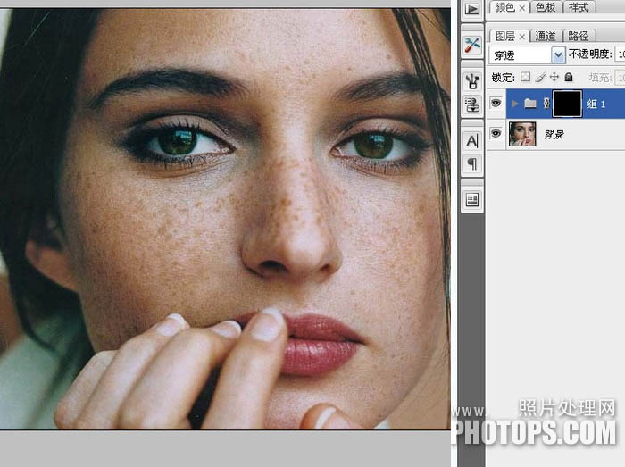 photoshop将人物图片的脸部制作成细节非常突出的磨皮效果