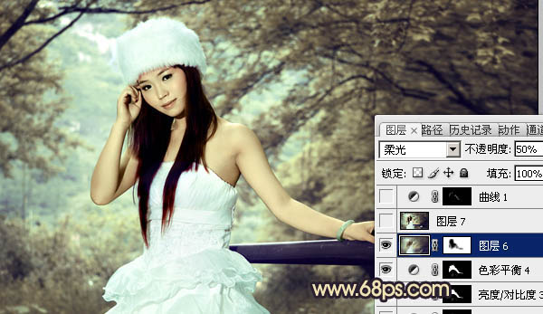 Photoshop将外景婚片调制出柔和的灰调黄蓝色效果