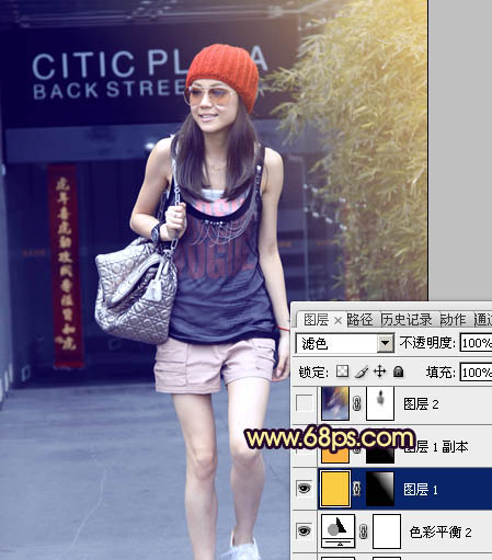 Photoshop将美女图片打造出纯美的暗蓝色效果