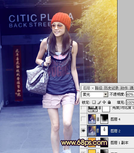 Photoshop将美女图片打造出纯美的暗蓝色效果