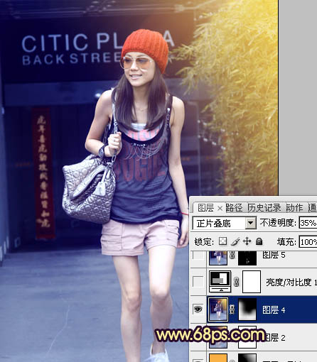 Photoshop将美女图片打造出纯美的暗蓝色效果