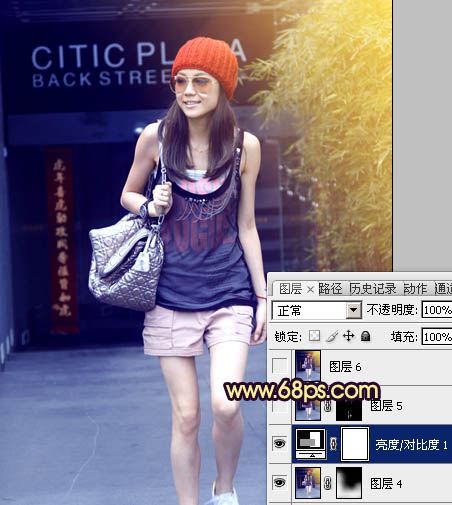 Photoshop将美女图片打造出纯美的暗蓝色效果