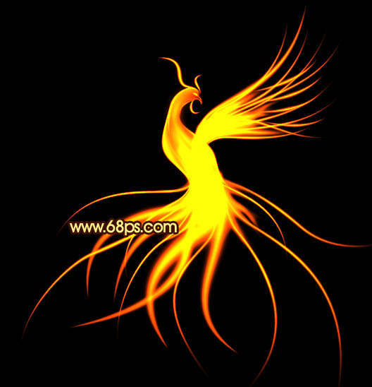 Photoshop打造出一只绚丽高光的火凤凰效果