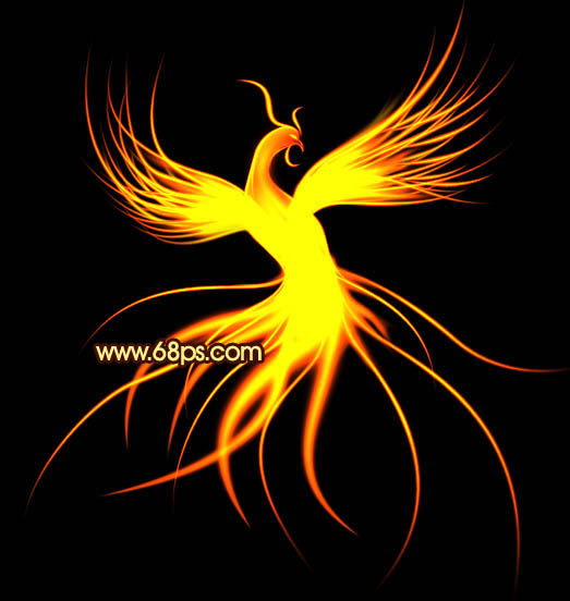 Photoshop打造出一只绚丽高光的火凤凰效果
