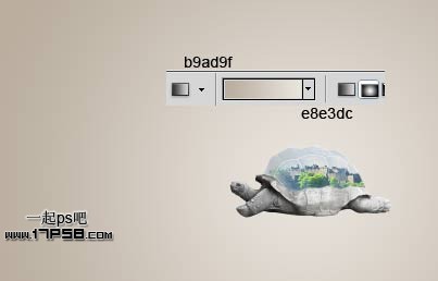 photoshop将城堡乌龟沙漠合成生态保护壁纸海报效果