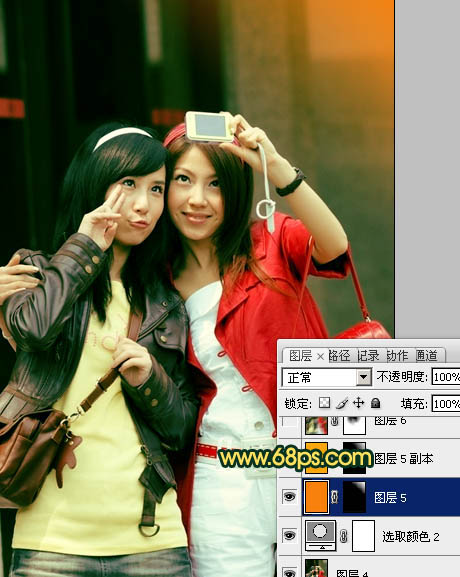 Photoshop将人物图片打造出流行的暗调橙绿色效果