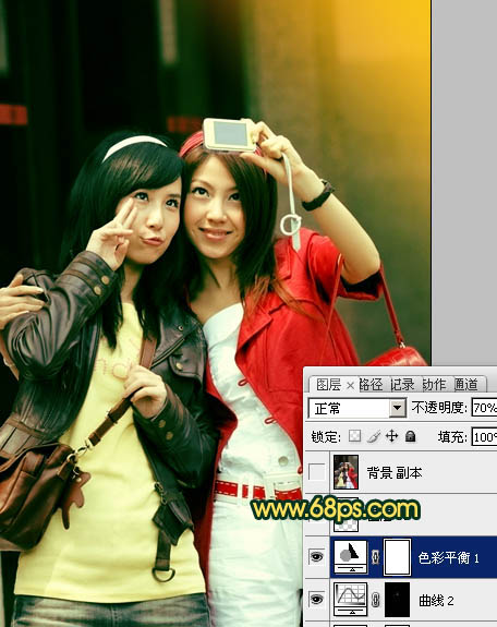 Photoshop将人物图片打造出流行的暗调橙绿色效果