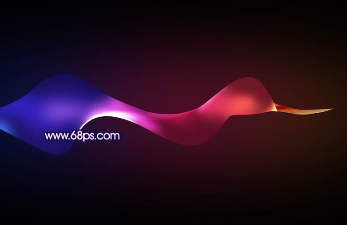 Photoshop打造出一条非常绚丽潮流层次感极强的彩色飘带光束效果