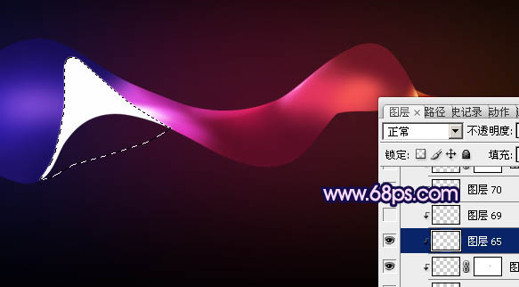 Photoshop打造出一条非常绚丽潮流层次感极强的彩色飘带光束效果