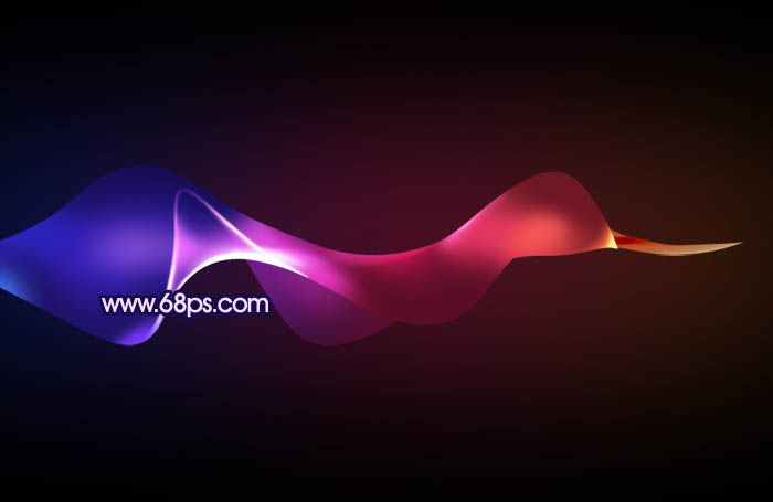Photoshop打造出一条非常绚丽潮流层次感极强的彩色飘带光束效果