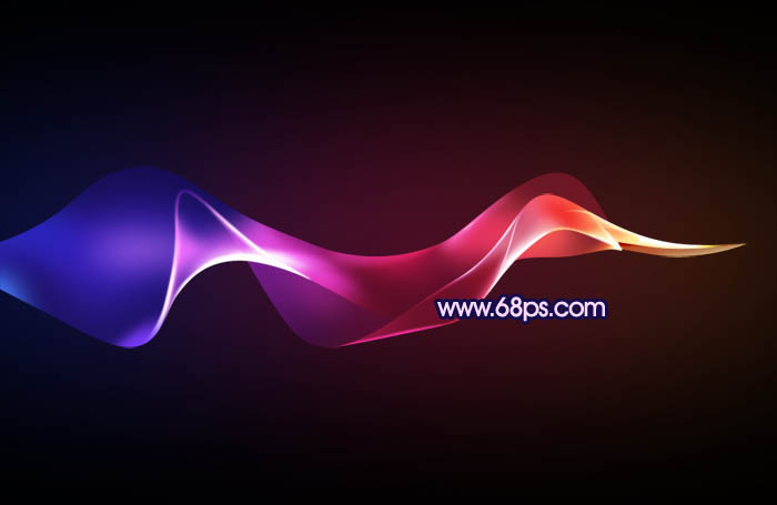 Photoshop打造出一条非常绚丽潮流层次感极强的彩色飘带光束效果