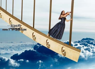 Photoshop制作出在天桥演奏的女生图片—爱的艺术