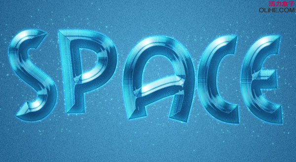 Photoshop制作出多层次感梦幻的蓝色浮雕字效果