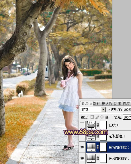 Photoshop将女孩生活照片打造出唯美的橙红色效果