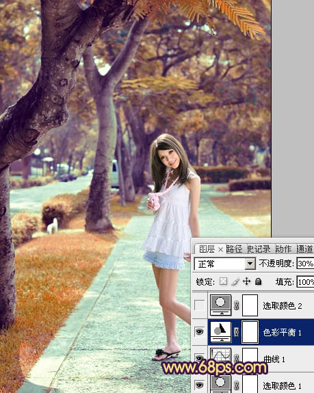 Photoshop将女孩生活照片打造出唯美的橙红色效果