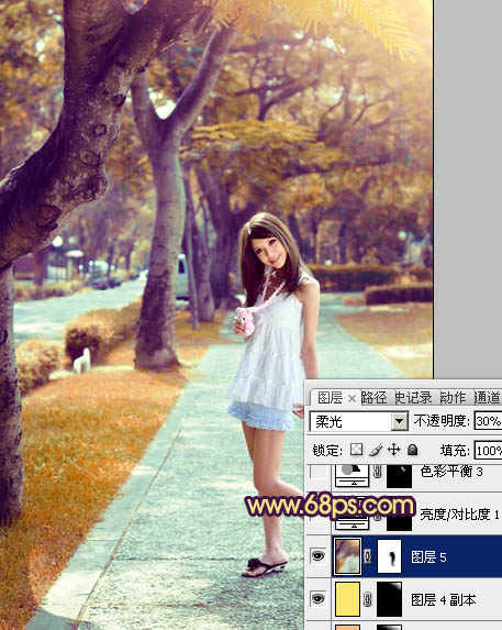 Photoshop将女孩生活照片打造出唯美的橙红色效果