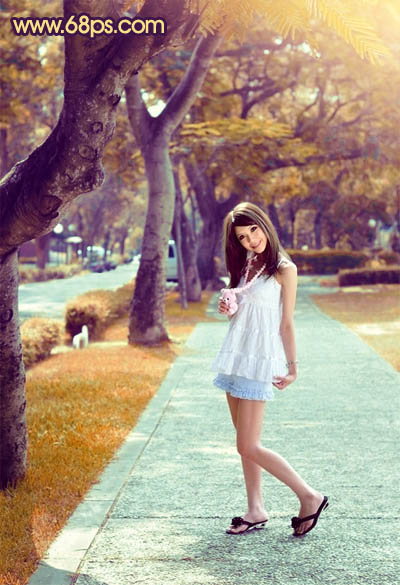 Photoshop将女孩生活照片打造出唯美的橙红色效果