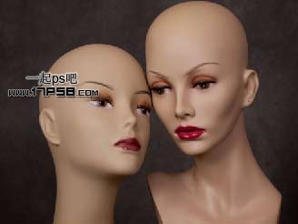 photoshop将女生模特头像制作成破裂的雕像效果教程