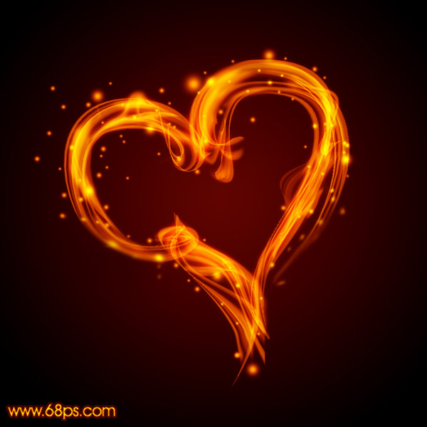 Photoshop为情人节打造出漂亮的火焰心形效果”