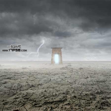 photoshop合成抽象魔幻的沙漠暴风雨场景