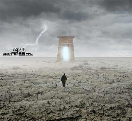 photoshop合成抽象魔幻的沙漠暴风雨场景